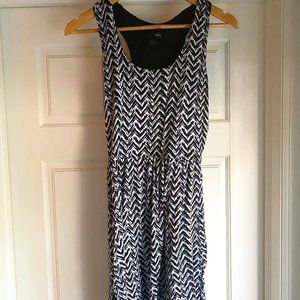 black & white graphic geometric Aqua A-Line dress